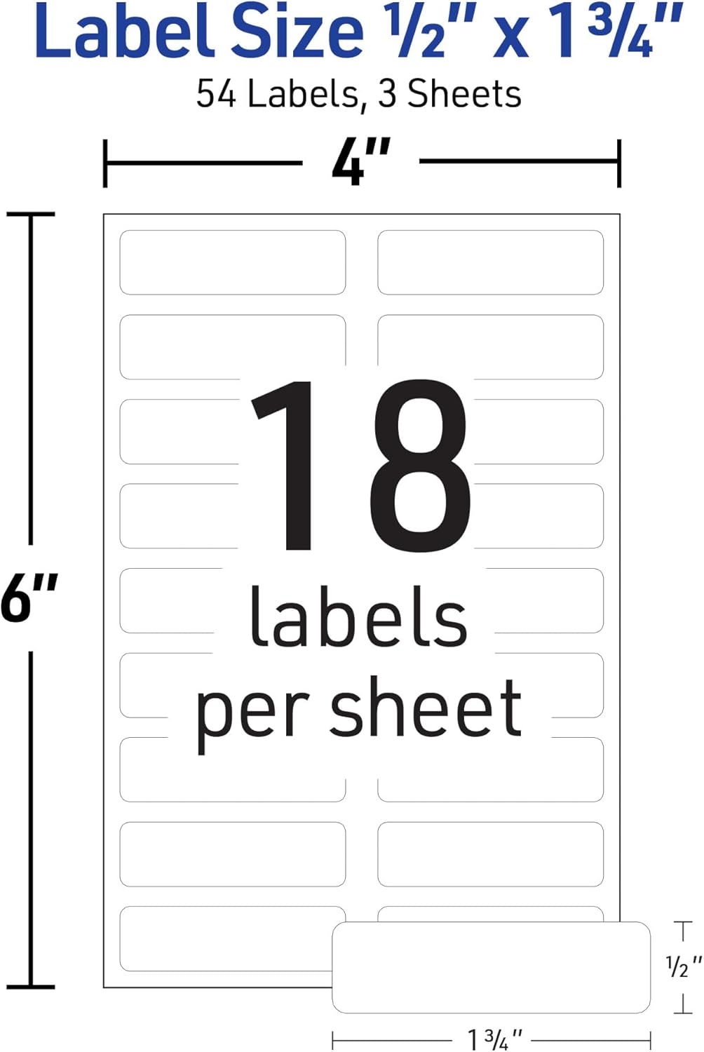 Avery No-Iron Fabric Labels, 1/2" x 1-3/4", Washer and Dryer-Safe Waterproof Labels, Non-Printable, 54 Total (40720) - Image 3
