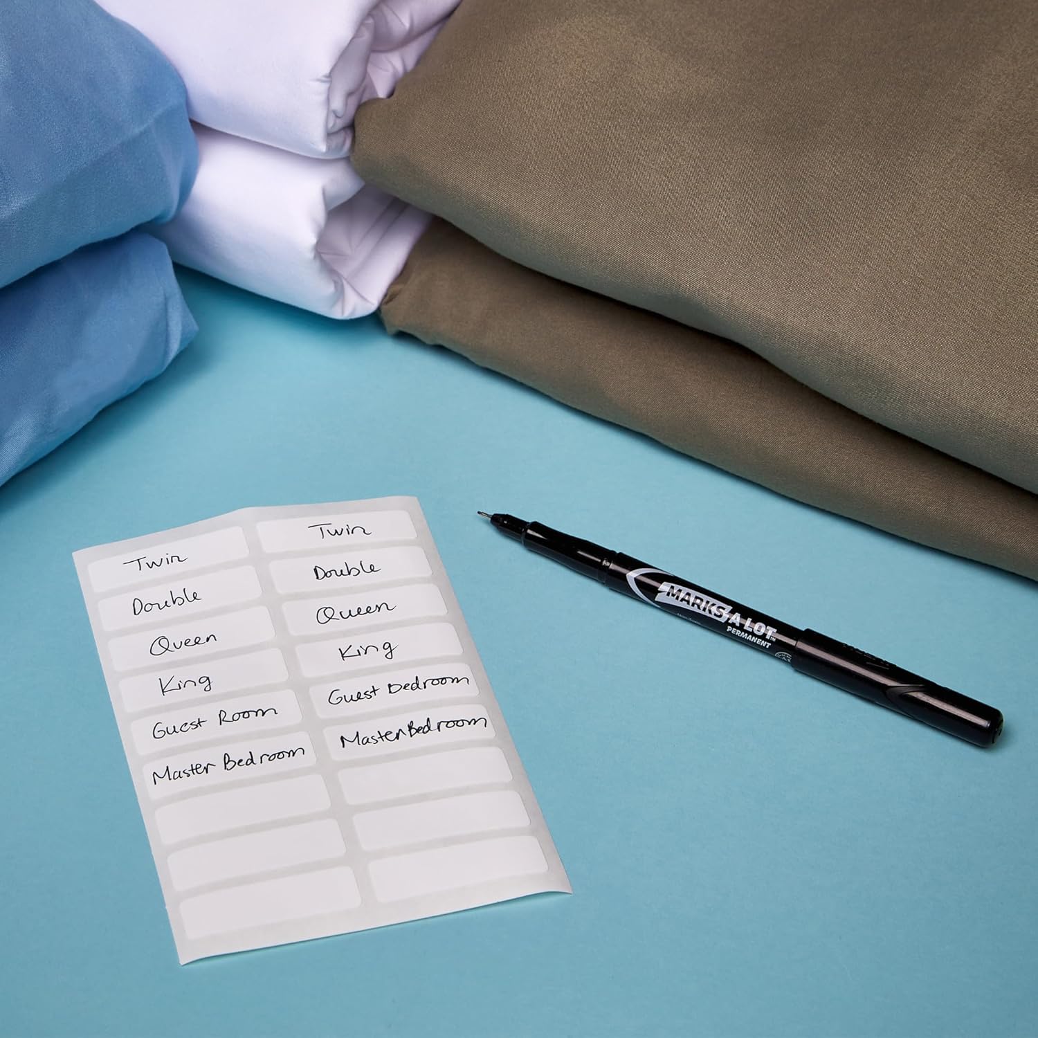 Avery No-Iron Fabric Labels, 1/2" x 1-3/4", Washer and Dryer-Safe Waterproof Labels, Non-Printable, 54 Total (40720) - Image 8