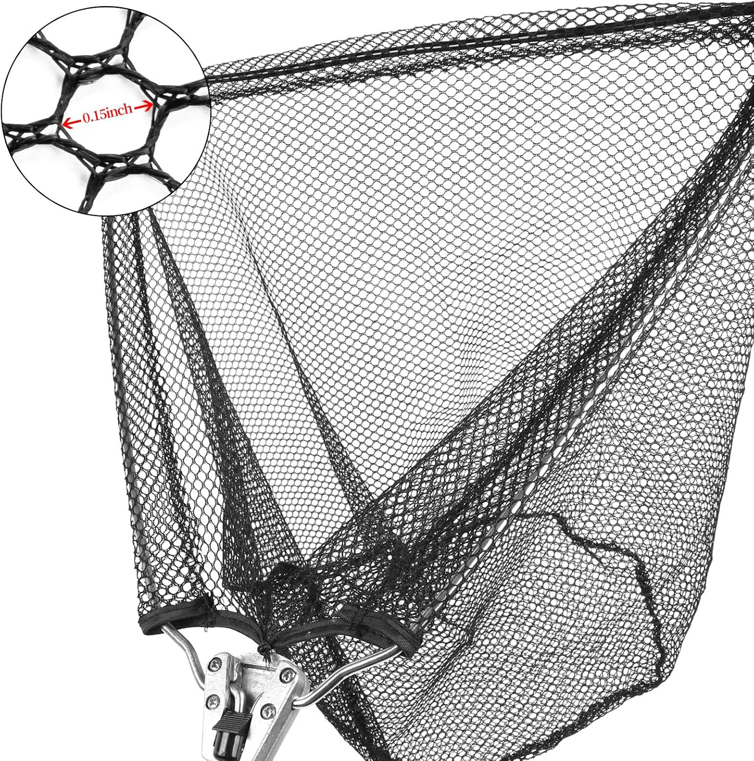 Fishing Net with Long Robust Telescopic Handle for Freshwater and Saltwater,Extend to 50.8 Inch,Foldable Nylon Mesh Landing Net - Image 4