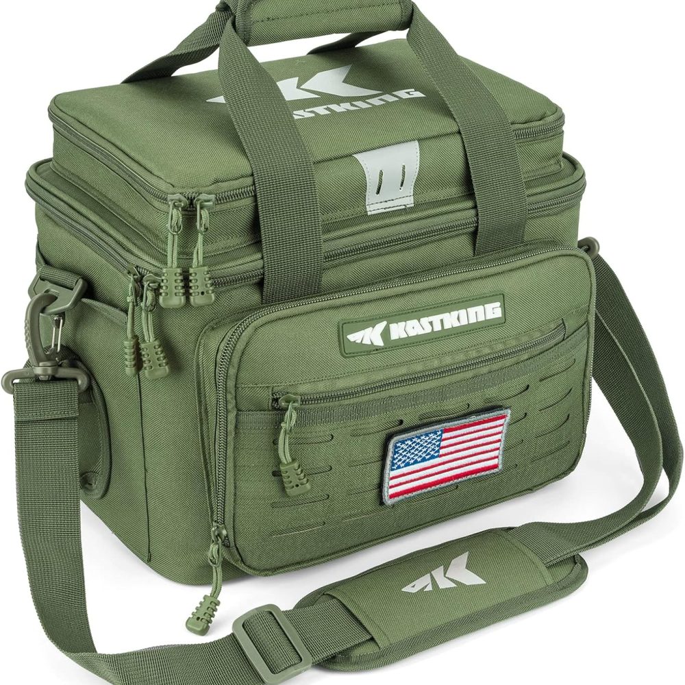 KastKing Fishing Tackle Bags - Saltwater & Freshwater Fishing Bags - Water Resistant, Padded Shoulder Strap - Gear Storage