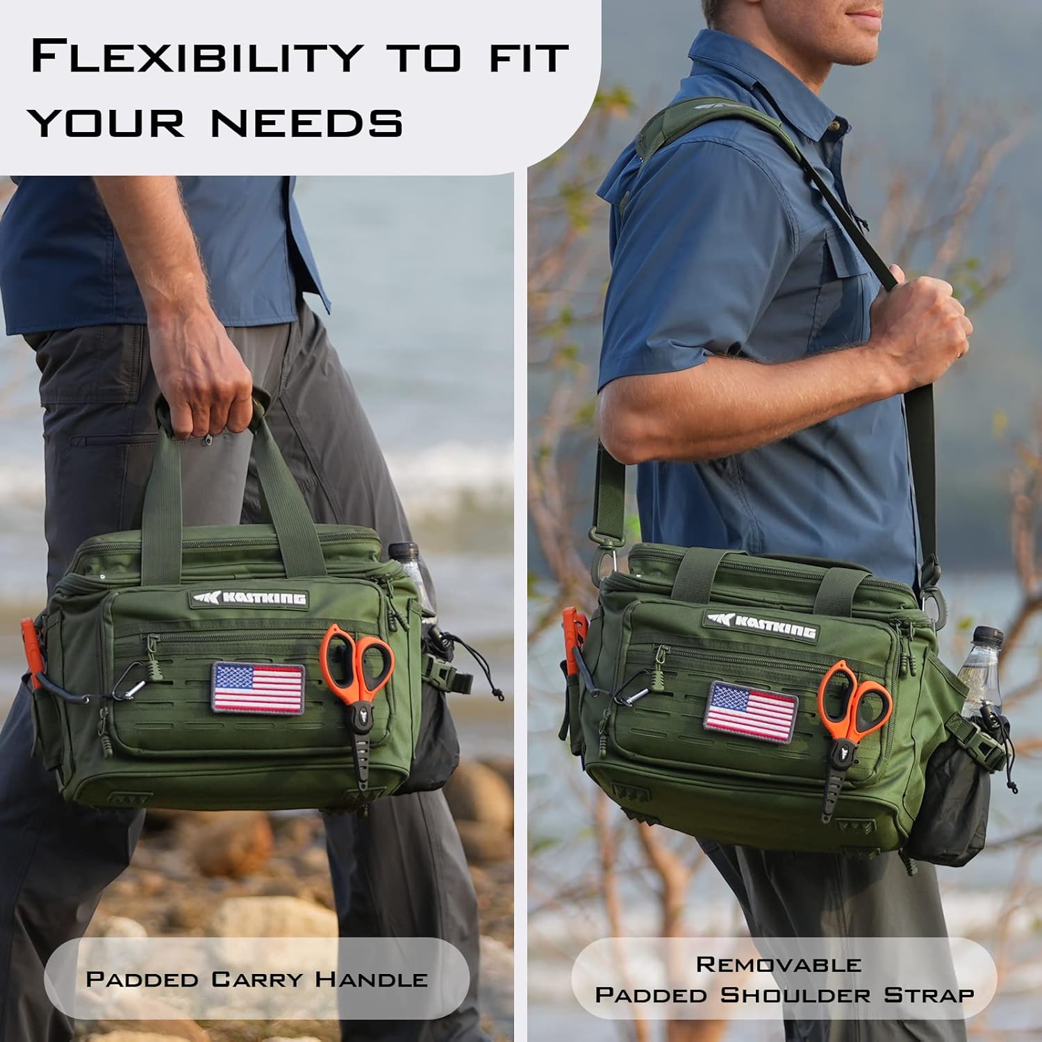 KastKing Fishing Tackle Bags - Saltwater & Freshwater Fishing Bags - Water Resistant, Padded Shoulder Strap - Gear Storage - Image 4