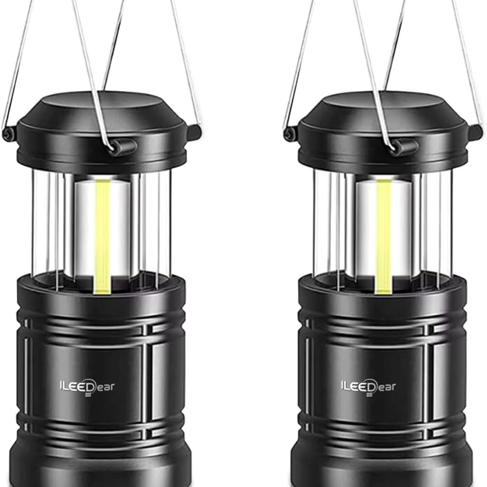 LED Camping Lantern, Battery Operated Lights, Adjustable Brightness for Camping, Emergencies, Power Outages, Outdoor Collapsible Lanterns, 2 Pack
