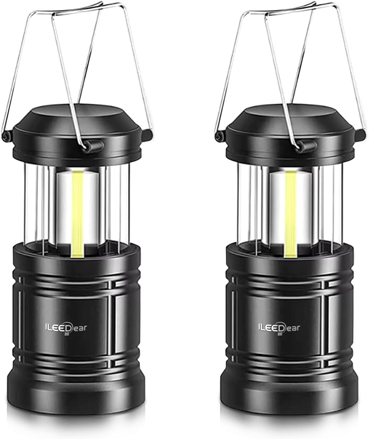 LED Camping Lantern, Battery Operated Lights, Adjustable Brightness for Camping, Emergencies, Power Outages, Outdoor Collapsible Lanterns, 2 Pack